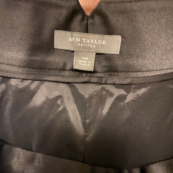 Ann Taylor Black Satin Trim Pants ~ Size  Petite 10 - Picture 7 of 7